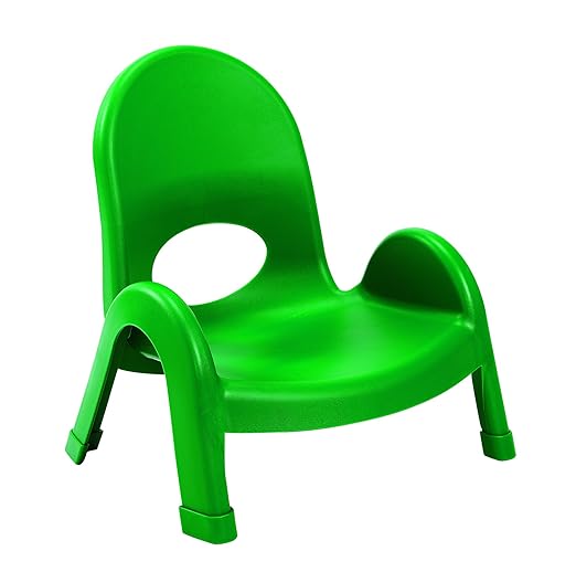 Children's Factory Angeles Value Stack Kids Chair, Preschool/Homeschool/Daycare Furniture, Flexible Seating Classroom Furniture for Toddlers, Green, 5" (AB7705PG) - LeafyLoom