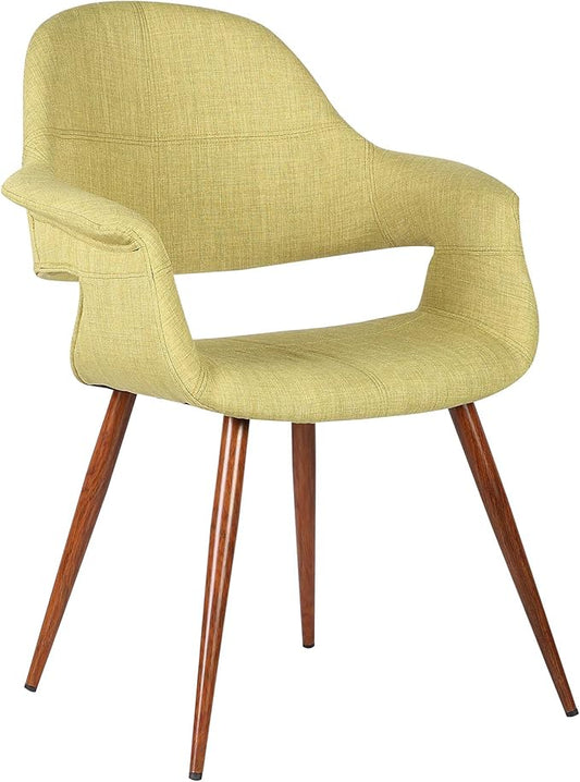 Armen Living Phoebe Mid-Century Modern Fabric Upholstered Dining Chair, Green - LeafyLoom