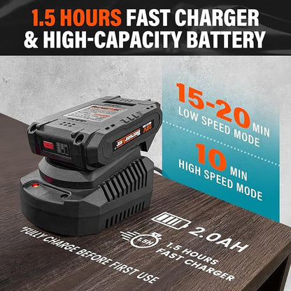 Berserker 20V Leaf Blower Cordless 2.0Ah Battery Operated and Charger Included,2-in-1 Compact Electric Powered Handheld Lightweight Variable-Speed Yard Vacuum for Lawn Care,Snow Blowing,Dust Cleaning - LeafyLoom