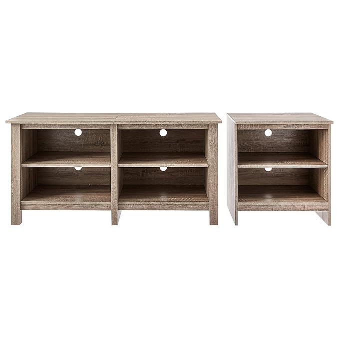 ROCKPOINT 70inch TV Stand Storage Media Console Entertainment Center,Driftwood - LeafyLoom