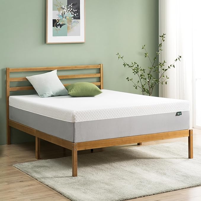 ZINUS 10 Inch Green Tea Essential Memory Foam Mattress [New Version], King, Fiberglass Free, Medium Feel, Breathable Airflow Memory Foam, Certified Safe Foams & Fabric, Mattress in A Box - LeafyLoom