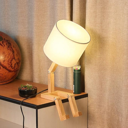 HAITRAL Cute Desk Lamp - Creative Table Lamp with Wood Base Changeable Shape Desk Lamp for Bedroom, Study, Office, Kids Room - LeafyLoom