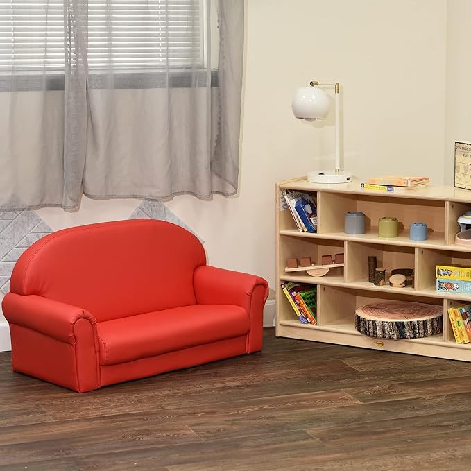 Children's Factory Red As We Grow Toddler Sofa - LeafyLoom