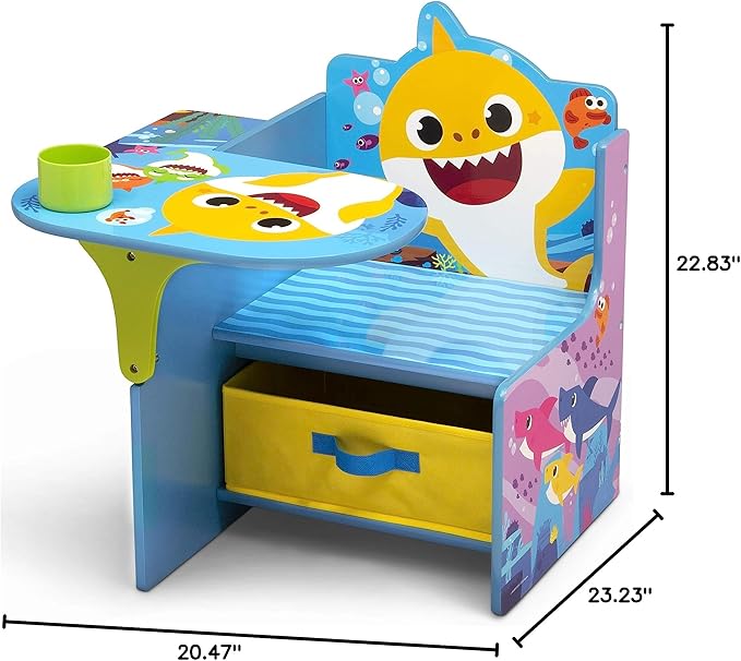 Baby Shark Chair Desk with Storage Bin - Ideal for Arts & Crafts, Snack Time, Homeschooling, Homework & More by Delta Children - LeafyLoom