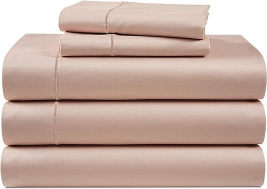 LANE LINEN Split King Sheets for Adjustable Beds - 1000 Thread Count 5 Piece Set 100% Egyptian Cotton Sateen Weave Cool Breathable & Soft 2 Fitted Fits Upto 17" Deep Pockets Sepia Rose - LeafyLoom