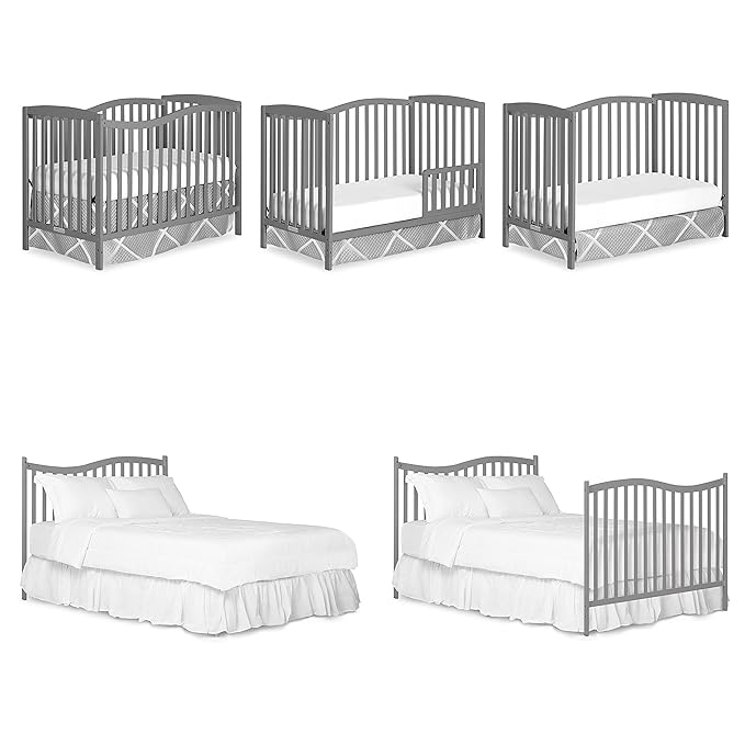 Nursery Essentials Bundle of Dream On Me Chelsea 5-in-1 Convertible Crib, Dream On Me Ashton Changing-table, with a Dream On Me Twilight 5” 88 Coil Inner Spring Crib and Toddler Mattress - LeafyLoom