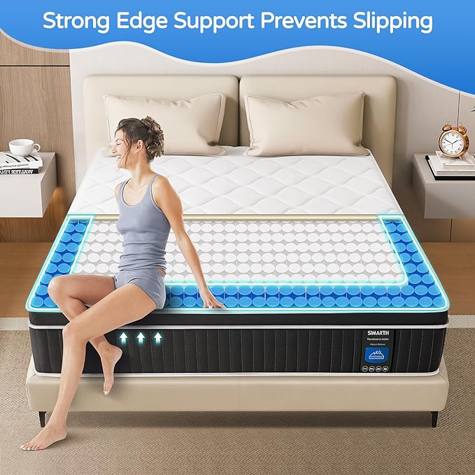 Queen Mattress 12 Inch, Queen Size Hybrid Mattresses in a Box, Memory Foam Queen Mattress Made of Individually Pocketed Springs for Support and Pressure Relief, Medium Firm - LeafyLoom