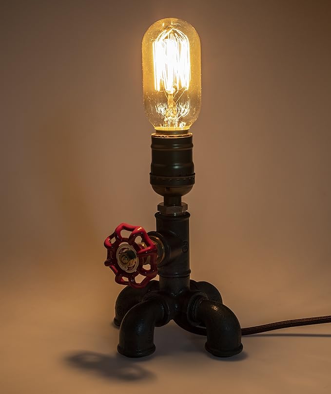 Loft Style Lamp, Squidward, Steam Punk Industrial, Bedside Night Lamp, Metal Body, Table Desk Light with Dimmer, LL-022 - LeafyLoom