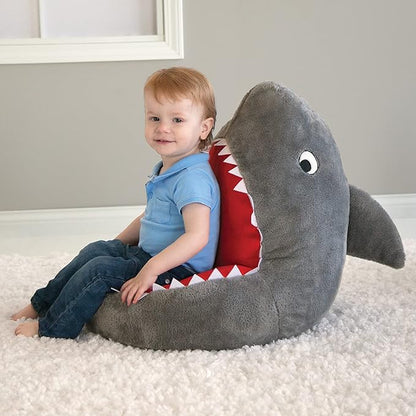 Trend Lab Shark Toddler Chair Plush Character Kids Chair Comfy Furniture Pillow Chair for Boys and Girls, 21 x 19 x 19 inches - LeafyLoom