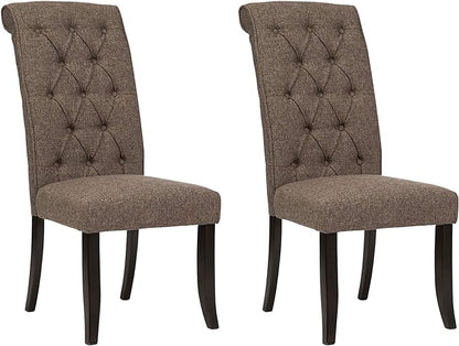 Signature Design by Ashley Tripton Classic Tufted Upholstered 19.63" Armless Dining Chair, 2 Count, Brownish Gray - LeafyLoom