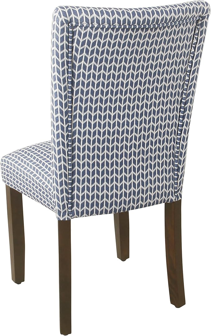 HomePop Parsons Classic Dining Room Tables and Chairs, Pack of 2, Blue Geometric - LeafyLoom