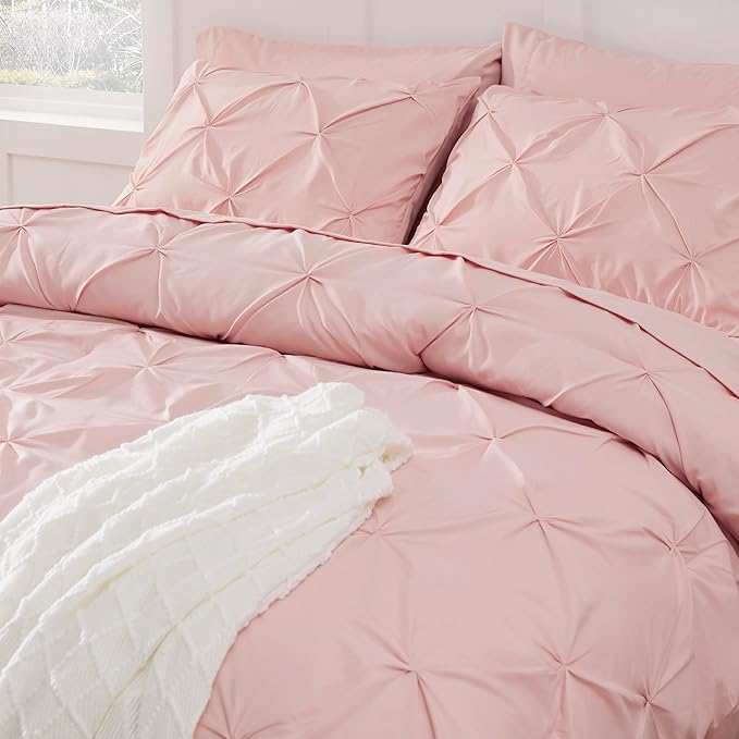 Bedsure Pink Comforter Set Full - Bedding Sets Full 7 Pieces, Bed in a Bag Pink Bed Set with Comforter, Sheets, Pillowcases & Shams, Adult & Kids Bedding - LeafyLoom