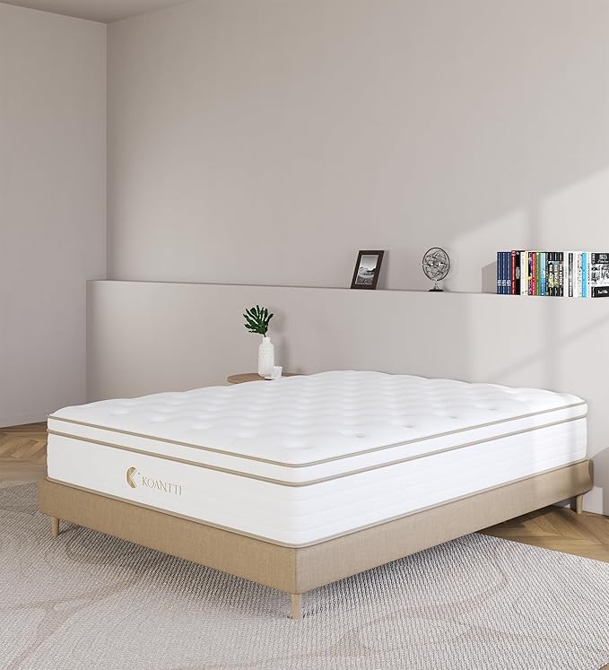 Queen Size Mattress,12 Inch Memory Foam Hybrid Mattress in a Box with Individual Pocket Spring,for Pressure Relief Motion Isolation Queen Size White Mattresses,CertiPUR-US. - LeafyLoom