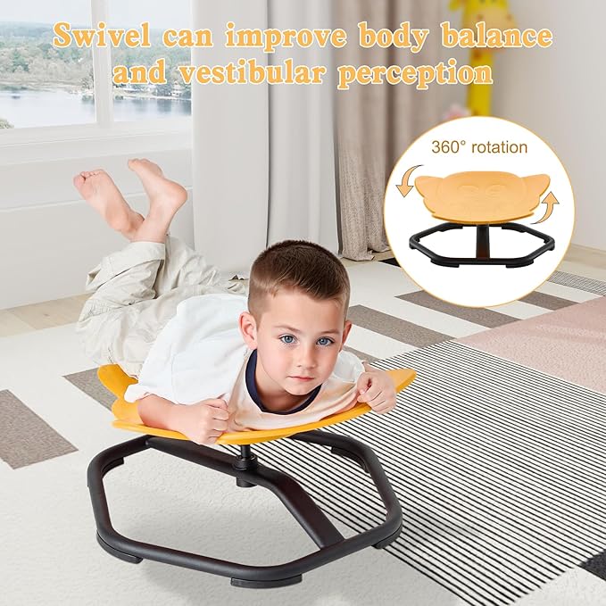 Spinning Chair for Autistic Kids Sit and Spin Chair for Kids Swivel Sensory Chair Elephant Spinning Seat Autism Sensory Chair Items for Sensory Room Training Balance Body Coordination - LeafyLoom