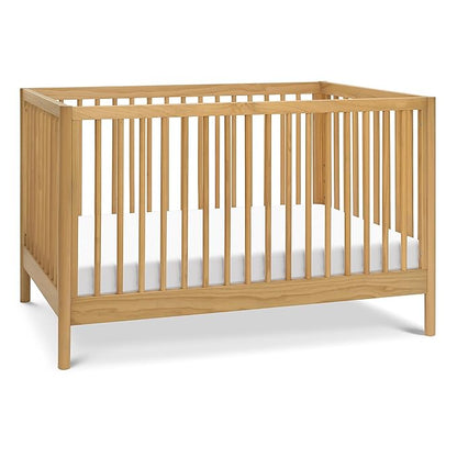 DaVinci Birdie 3-in-1 Convertible Crib, Honey, Easy Assemble, Greenguard Gold Certified - LeafyLoom