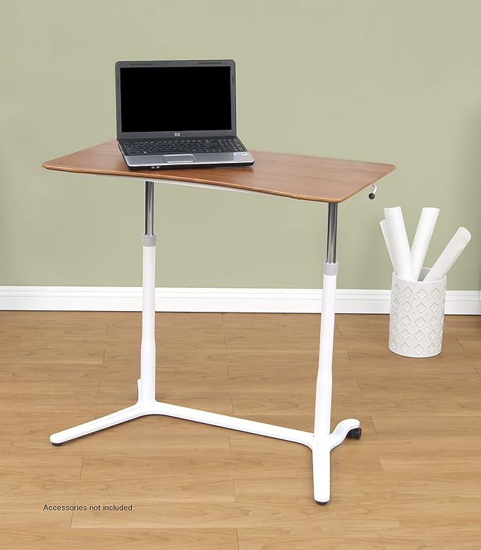 Calico Designs 51231 Sierra Height Adjustable Desk, White/Cherry, 37.5 Inch - LeafyLoom