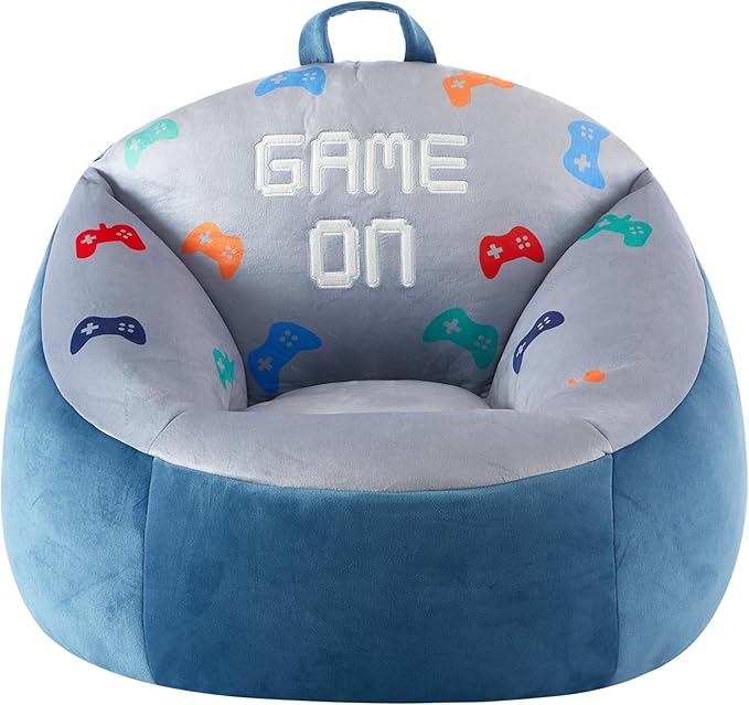 Heritage Kids Micromink Squishy Bean Bag Chair for Kids Ages 3+, Gamer - LeafyLoom