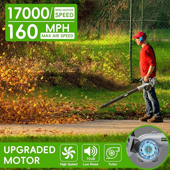 Leaf Blower Cordless - Electric Cordless Leaf Blower with 2 Batteries and Charger, 3 Speed Modes & 3 Blowing Nozzles, 20V Battery Powered Mini Leaf Blowers for Lawn Care, Patio, Indoor - LeafyLoom