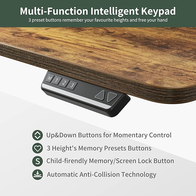 FEZIBO Triple Motor 63" L Shaped Standing Desk with 3 Drawers, Electric Standing Desk Adjustable Height, Corner Stand up Desk with Splice Board - Rustic Brown - LeafyLoom