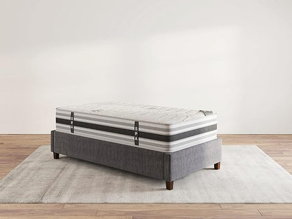 Ottomanson 12" Twin Mattress in a Box Made in USA, Firm Mattress, Hybrid Mattress Cool Improved Airflow with Edge to Edge Pocket Coil, Bed in A Box, Ottopedic - LeafyLoom