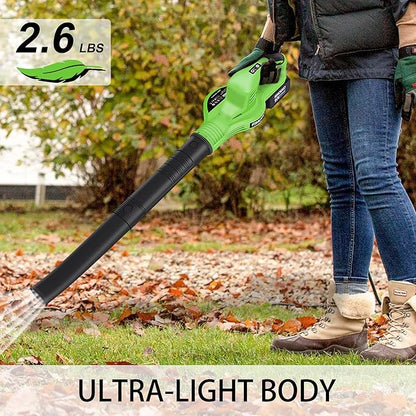 Cordless Leaf Blower 150MPH, Handheld Electric Leaf Blower with 4.0Ah Battery and Charger, 2 Speed Modes, 20V Battery Operated Leaf Blowers for Lawn Care, Patio, Blowing Leaves and Snow - LeafyLoom