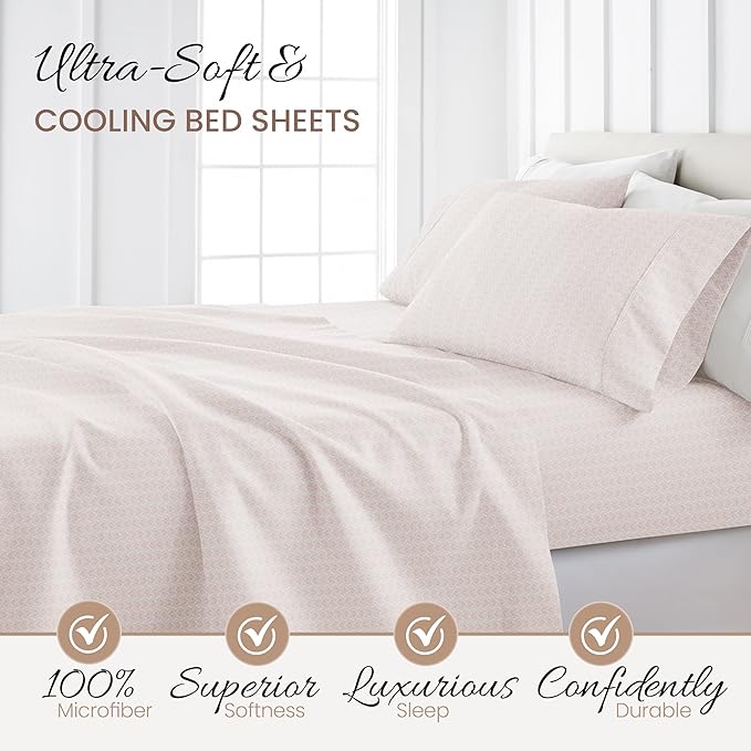 Linen Market 3 Piece Twin Bedding Sheet Set (Pink Classic) - Sleep Better Than Ever with These Ultra-Soft & Cooling Bed Sheets for Your Twin Size Bed - Deep Pocket Fits 16" Mattress - LeafyLoom