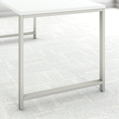 Bush Business Furniture 400 Series Table Desk with Metal Legs, 60W x 30D, White - LeafyLoom