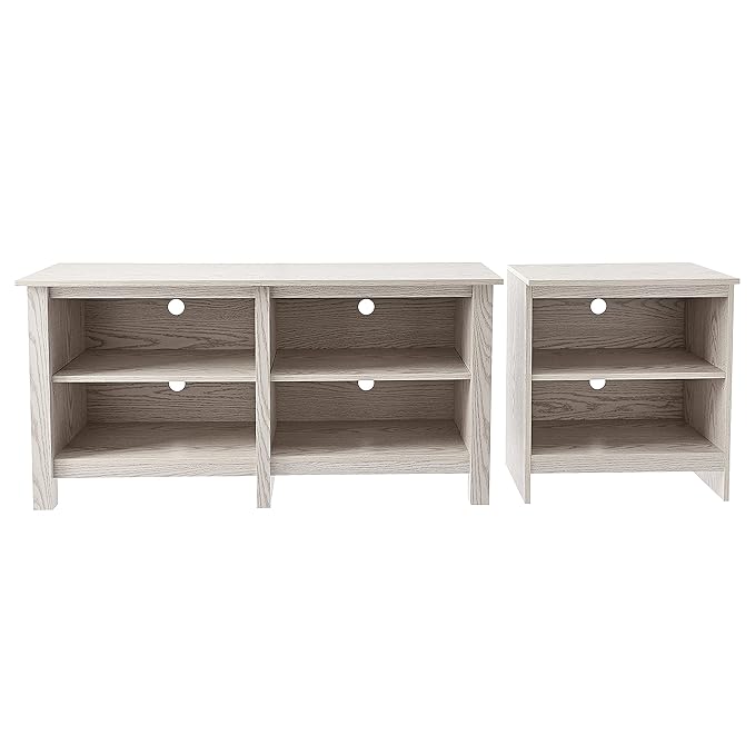 ROCKPOINT 70inch TV Stand Storage Media Console Entertainment Center,White - LeafyLoom