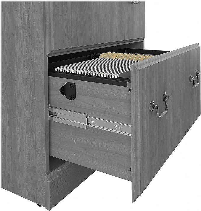 Saratoga 2-Drawer Lateral File Cabinet, Locking, Letter/Legal, Modern Gray, 26.85-Inch - LeafyLoom