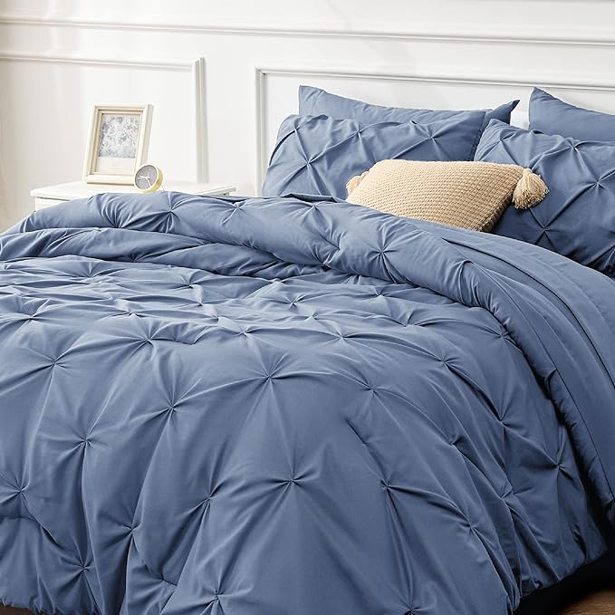 Bedsure Twin XL Comforter Set - Extra Long 5 Pieces Dorm Bedding Sets, Twin XL Bed in a Bag with Comforter, Sheets, Pillowcase & Sham - LeafyLoom