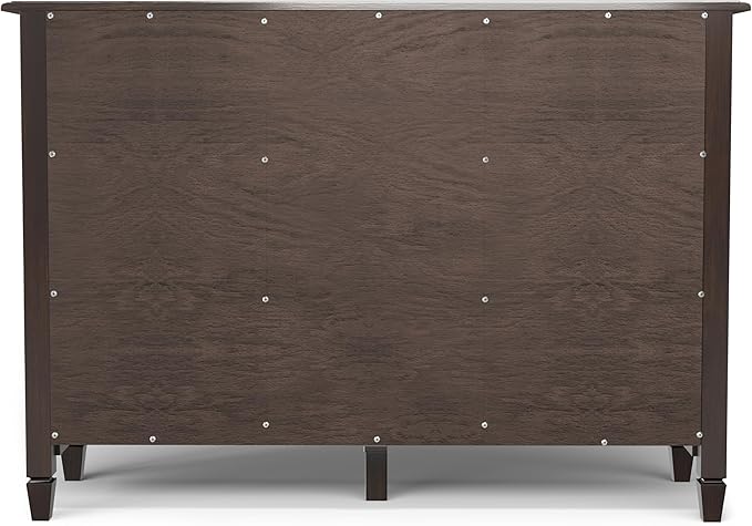 SIMPLIHOME Connaught Low Storage Cabinet, 51 inch, Chestnut Brown - LeafyLoom