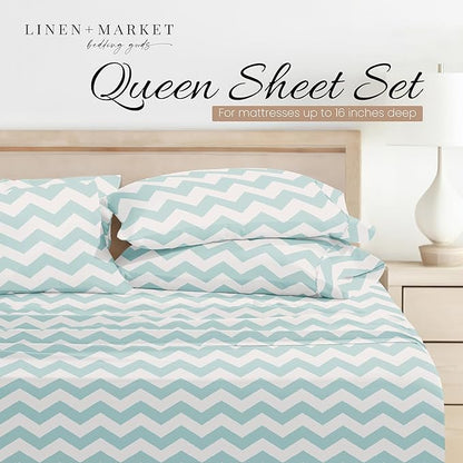 Linen Market 3 Piece Twin Bedding Sheet Set (Turquoise Arrow) - Sleep Better Than Ever with These Ultra-Soft & Cooling Bed Sheets for Your Twin Size Bed - Deep Pocket Fits 16" Mattress - LeafyLoom