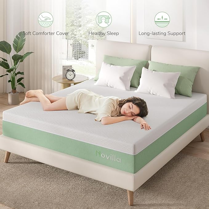 Novilla Twin Mattress,10 Inch Gel Memory Foam Mattress for Suppotive &Pressure Relieving, Medium Firm Feel Mattress in a Box,Bliss - LeafyLoom