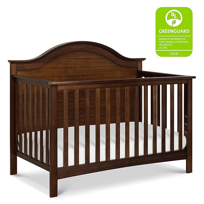 Carter's by DaVinci Nolan 4-in-1 Convertible Crib in Espresso, Greenguard Gold Certified, 57.5x30.8x47 Inch (Pack of 1) - LeafyLoom