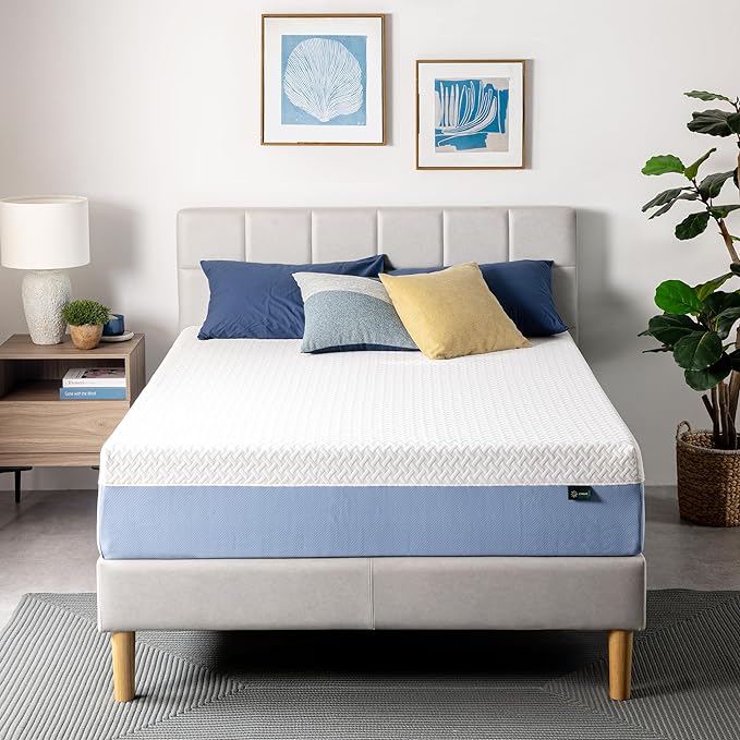 ZINUS 12 Inch Cooling Essential Memory Foam Mattress [New Version], Queen, Fiberglass Free, Medium Feel, Cooling Airflow Memory Foam, Certified Safe Foams & Fabric, Mattress in A Box - LeafyLoom