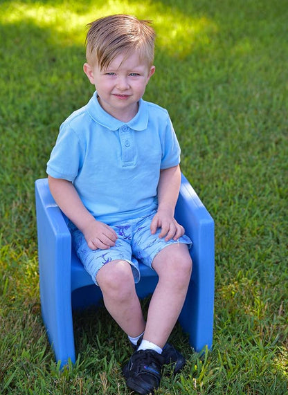 Children's Factory 3-in-1 Cube Chair for Kids, Flexible Seating Classroom Furniture, 1-Pack, Sky Blue - LeafyLoom