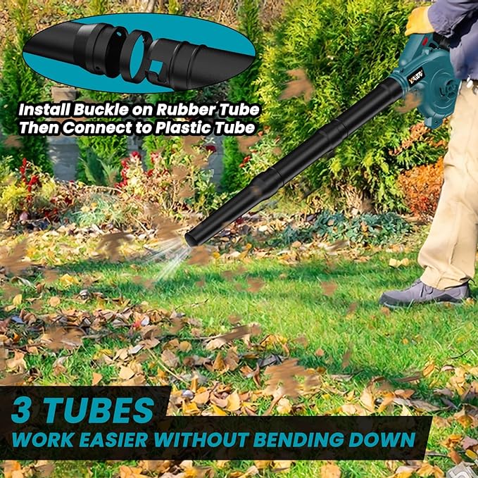 Cordless Leaf Blower for Makita 18V Battery,Electric Jobsite Air Blower with Brushless Motor,6 Variable Speed Up to 180MPH,2-in-1 Handle Electric Blower and Vacuum Cleaner(Battery Not Included) - LeafyLoom