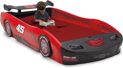 Delta Children Sport Race Car Twin Bed, Red - LeafyLoom