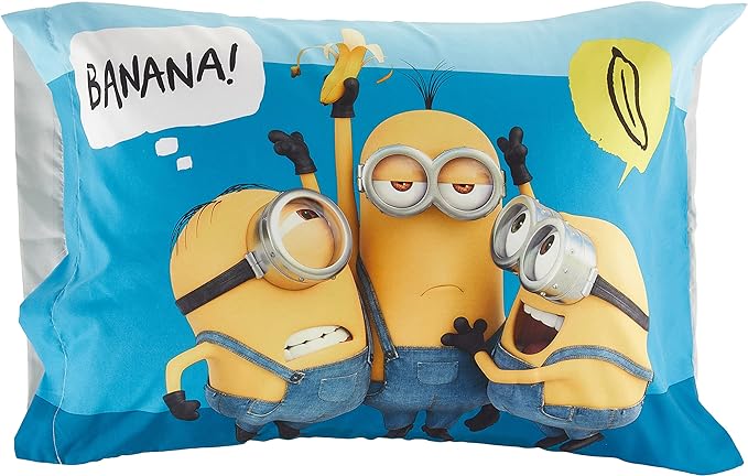 Franco Kids Bedding Super Soft Comforter and Sheet Set, 4 Piece Twin Size, Minions The Rise Of Gru - LeafyLoom