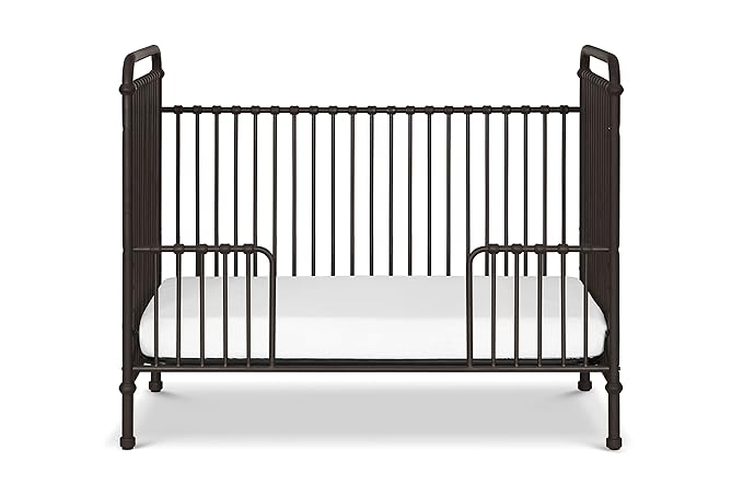 Namesake Abigail 3-in-1 Convertible Metal Crib in Vintage Iron, Greenguard Gold Certified - LeafyLoom