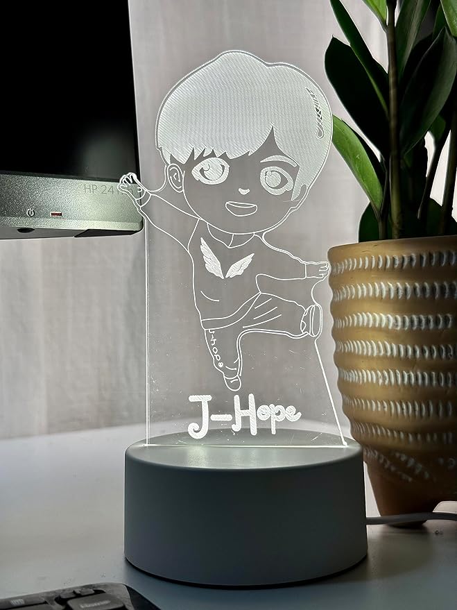 J-Hope Kpop Bangtan Boys LED Night Light Bedroom Desk Lamp - Perfect Holiday Gift, Birthday Gift, Christmas Gift (Novelty Item, Limited Stock) - LeafyLoom