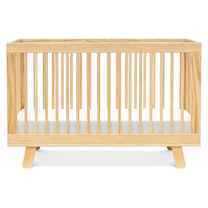 babyletto Hudson 3-in-1 Convertible Crib with Toddler Bed Conversion Kit in Natural, Greenguard Gold Certified - LeafyLoom