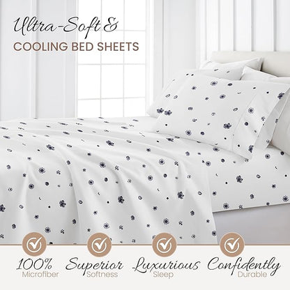 Linen Market 4 Piece California King Bedding Sheet Set (Navy Blue) - Sleep Better Than Ever with These Ultra-Soft Cooling Bed Sheets for Your California King Size Bed - Deep Pocket Fits 16" Mattress - LeafyLoom