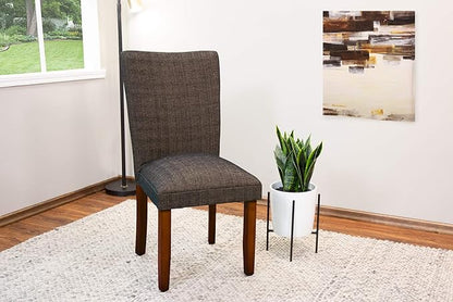 HomePop Classic Parsons Dining Chair, Single Pack, Textured Brown - LeafyLoom