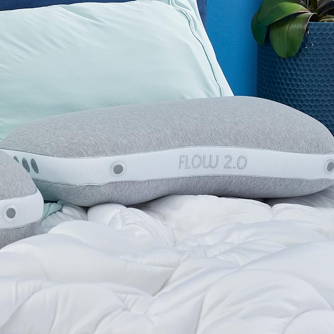 Bedgear Flow Cuddle Curve Pillow - Size 2.0 - Breathable Side Sleeper Pillow - Soft Bed Pillow - Hypoallergenic and Removable Cover - 20" W x 26" L x 5.75" H - LeafyLoom