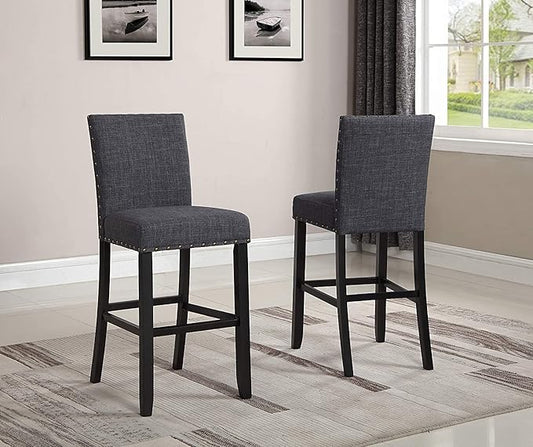 New Classic Furniture Crispin Counter Chair, Granite - LeafyLoom