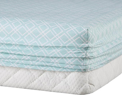 Comfort Spaces Cotton Flannel Breathable Warm Deep Pocket Sheets with Pillow Case Bedding, King, Aqua Geo 4 Piece - LeafyLoom