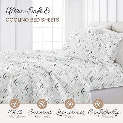 Linen Market 4 Piece Queen Bedding Sheet Set (Light Gray Dots) - Sleep Better Than Ever with These Ultra-Soft & Cooling Bed Sheets for Your Queen Size Bed - Deep Pocket Fits 16" Mattress - LeafyLoom