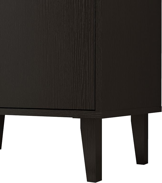 Panana 2 Door Kitchen Buffet Storage Cabinet Accent Console Table for Kitchen Dining Living Room Hallway Office (Black) - LeafyLoom