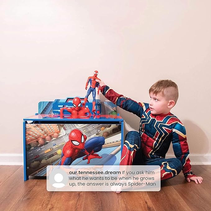 Delta Children Deluxe Toy Box, Spider-Man - LeafyLoom